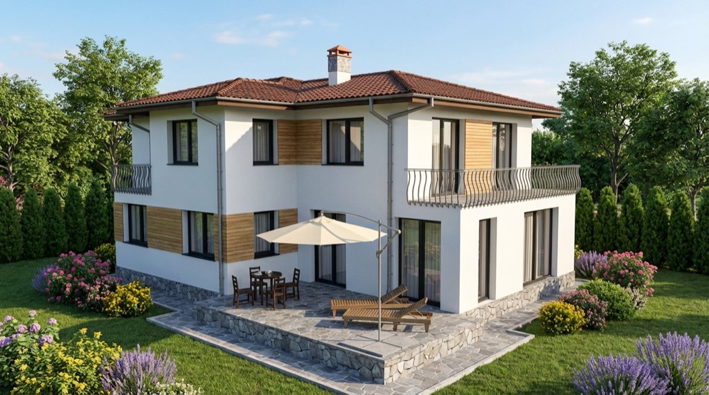 Къща B-101 — Градина и тераса